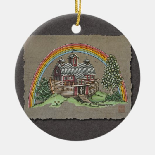 Noah's Ark Barn Keramisch Ornament (Voorkant)