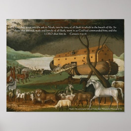 Noah's Ark Bible Scripting Standard Artwork Print (Voorkant)