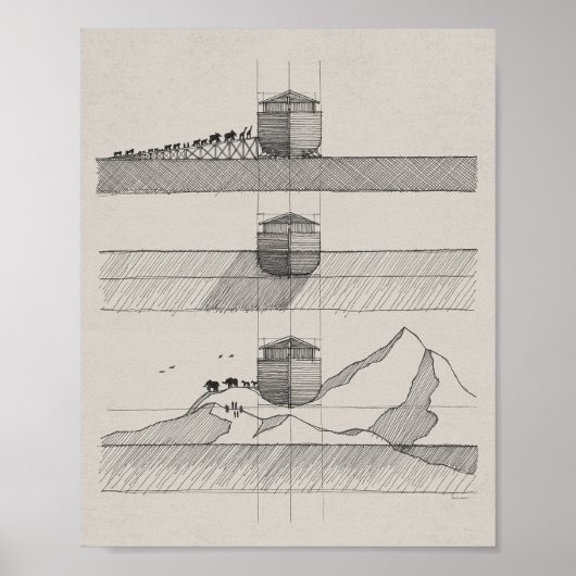 Noah's Ark - Bijbelse kunst, nautisch Poster (Voorkant)