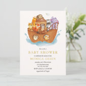 Noah's Ark Bijbelverhaal Dieren Baby shower Kaart (Staand voorkant)