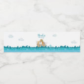 Noah's Ark Birthday Water Bottle Label Waterfles Etiket (Enkel label)