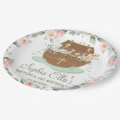 Noah's Ark Bloemen Doop Verjaardag Papieren Bordje (Gekanteld)