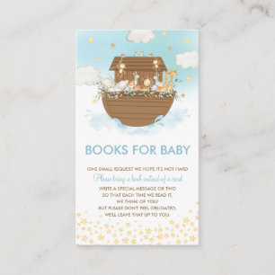 Noah's Ark Blue Baby shower Boeken voor Baby Informatiekaartje