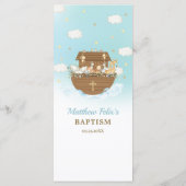 Noah's Ark Blue Baptism Birthday Baby shower Menu (Achterkant)