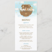 Noah's Ark Blue Baptism Birthday Baby shower Menu (Voorkant)
