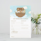 Noah's Ark Blue Boy Baby Predictions & Advice Game (Staand voorkant)