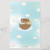 Noah's Ark Blue Boy Baby Predictions & Advice Game (Achterkant)