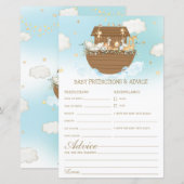 Noah's Ark Blue Boy Baby Predictions & Advice Game (Voorkant / Achterkant)