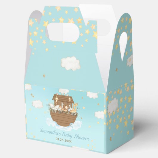 Noah's Ark Blue Boy Baby shower Bedankt Bedankdoosjes (Geopend)