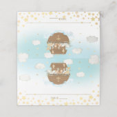 Noah's Ark Blue Cute Animals Baptism Guest Name Plaatskaartje (Buitenkant ongevouwen)