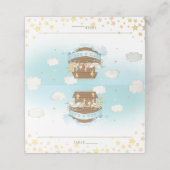 Noah's Ark Blue Cute Animals Boy Baby shower Plaatskaartje (Buitenkant ongevouwen)