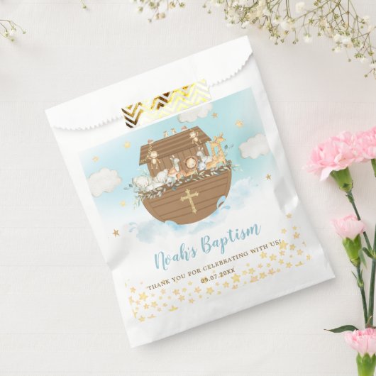 Noah's Ark Blue doop doop 1e verjaardag Bedankzakje (Gezegeld)