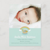 Noah's Ark Boho Baby Birth Announcement Briefkaart (Voorkant)