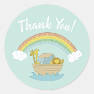 Noah's Ark Boho Baby shower Bedankt Ronde Sticker
