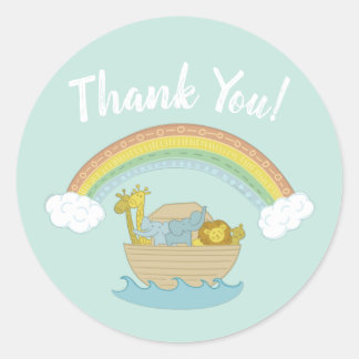 Noah's Ark Boho Baby shower Bedankt Ronde Sticker