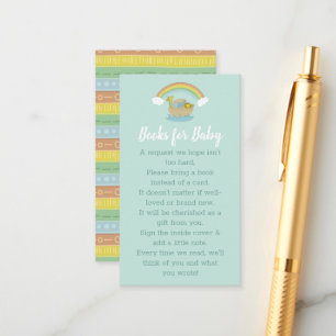 Noah's Ark Boho Baby shower Boeken voor Baby Informatiekaartje