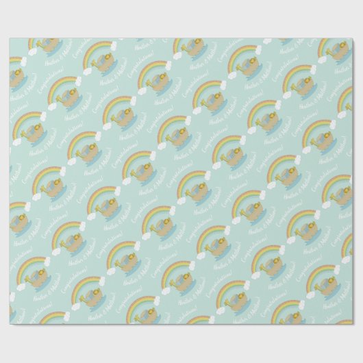 Noah's Ark Boho Baby shower Cadeaupapier (Vlak)