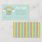 Noah's Ark Boho Baby shower Diaper Raffle Informatiekaartje (Voorkant / Achterkant)
