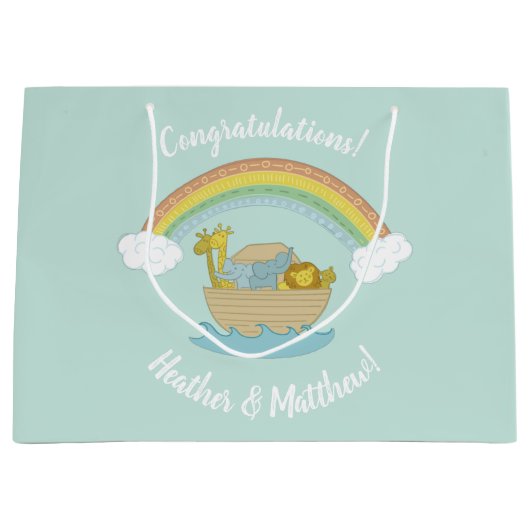 Noah's Ark Boho Baby shower Groot Cadeauzakje (Voorkant)