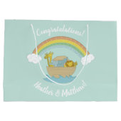 Noah's Ark Boho Baby shower Groot Cadeauzakje (Achterkant)