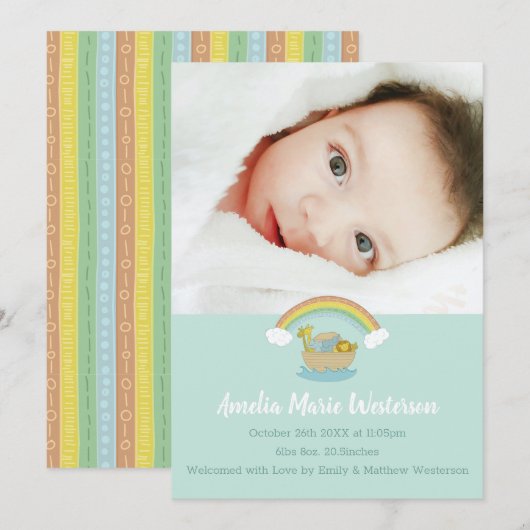 Noah's Ark Boho Baby Shower Kaart (Voorkant / Achterkant)