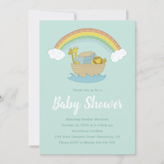 Noah's Ark Boho Baby shower Kaart (Voorkant)