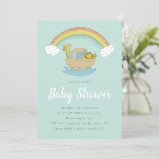 Noah's Ark Boho Baby shower Kaart (Staand voorkant)