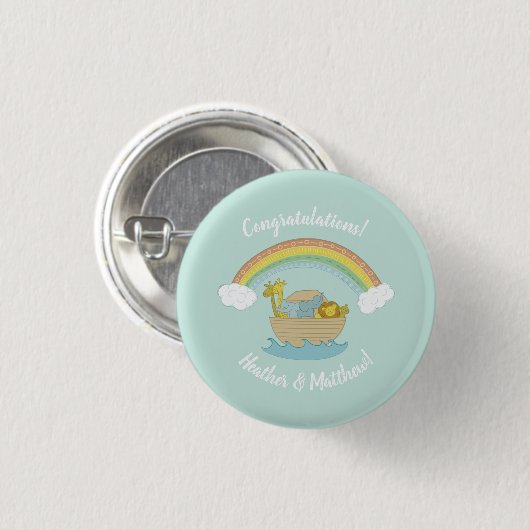 Noah's Ark Boho Baby shower Ronde Button 3,2 Cm (Voorkant /achterkant)