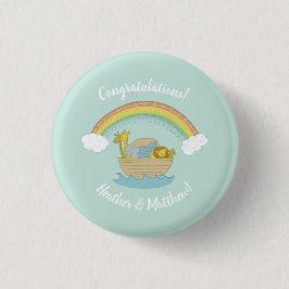 Noah's Ark Boho Baby shower Ronde Button 3,2 Cm