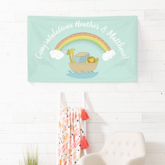 Noah's Ark Boho Baby shower Spandoek (Insitu)