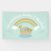 Noah's Ark Boho Baby shower Spandoek (Horizontaal)