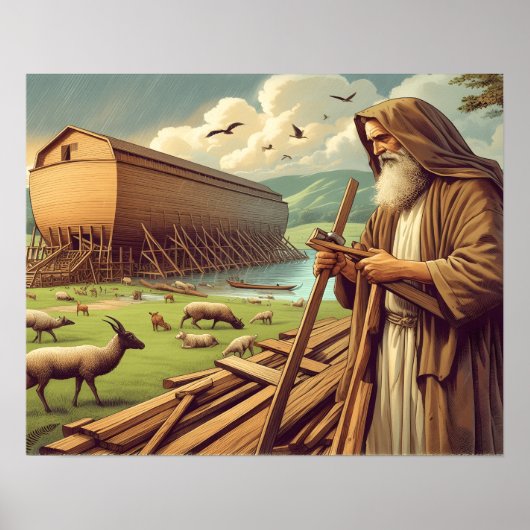 Noah's Ark Bouw Scene Poster (Voorkant)