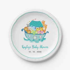 Noah's Ark Boy Baby shower Papieren Borden Bordje
