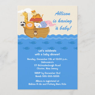 Noah's Ark Boy of Girl Baby shower Kaart