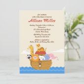 Noah's Ark Boy of Girl Baby shower Kaart (Staand voorkant)