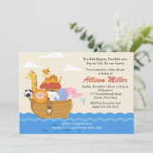 Noah's Ark Boy of Girl Baby shower Kaart (Staand voorkant)