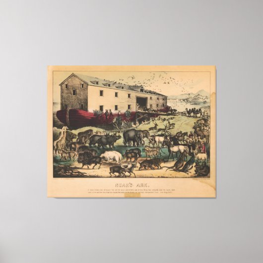 Noah's Ark by Currier & Ives (1868-78) Canvas Afdruk (Voorkant)