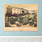 Noah's Ark by Currier & Ives (1868-78) Canvas Afdruk (Insitu (Houten vloer))