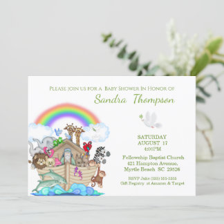 Noah's Ark Christelijk Baby shower Uitnodiging