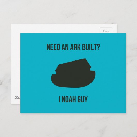 Noah's Ark Christelijk Pun Briefkaart (Voorkant / Achterkant)