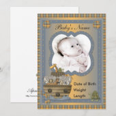 Noah's Ark Christelijke Baby Aankondigingen (Voorkant / Achterkant)