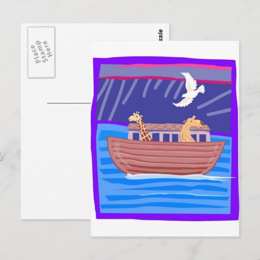 Noah's ark Christelijke kunstwerk_2 Briefkaart (Voorkant / Achterkant)