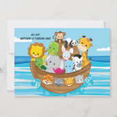 Noah's Ark Custom Verjaardag Kinder uitnodiging (Voorkant)