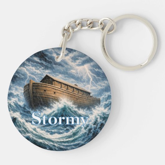 Noah's Ark Customizable Keychain (Achterkant)