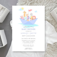 Noah's Ark Cute Animal Boat Baby shower