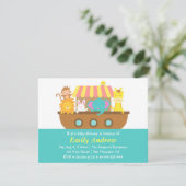 Noah's Ark, Cute Animals, Baby shower Kaart (Staand voorkant)