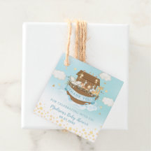 Noah's Ark Cute Animals Blue Birthday Baby shower