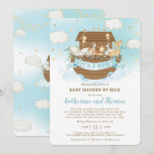 Noah's Ark Cute Animals Boy Baby shower per mail Kaart (Voorkant / Achterkant)