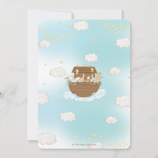Noah's Ark Cute Animals Boy Baby shower per mail Kaart (Achterkant)