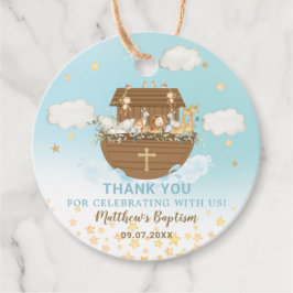 Noah's Ark Cute Animals Boy Baptism Christening Bedankjes Labels